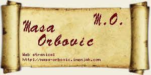 Maša Orbović vizit kartica